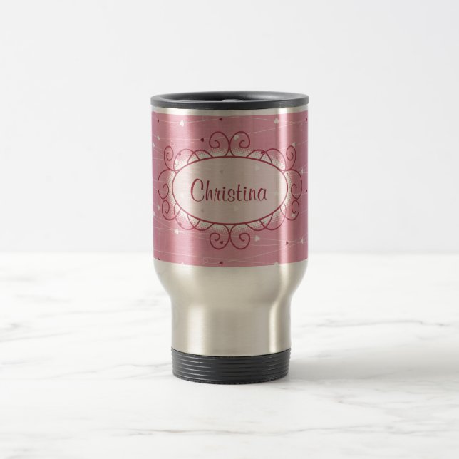 Heart Love 15 oz. Stainless steel Travel Mug Cup (Center)