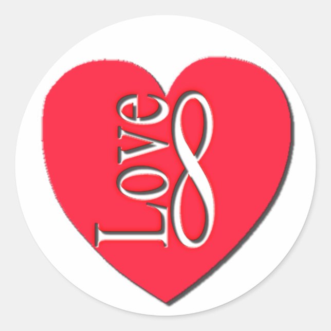 Heart Love (8) Infinity Classic Round Sticker (Front)