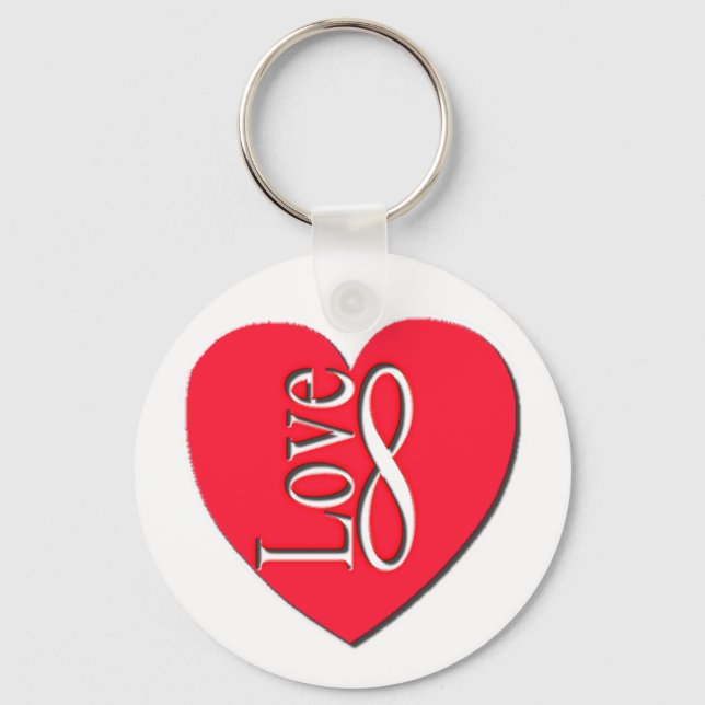 Heart Love (8) Infinity Keychain (Front)