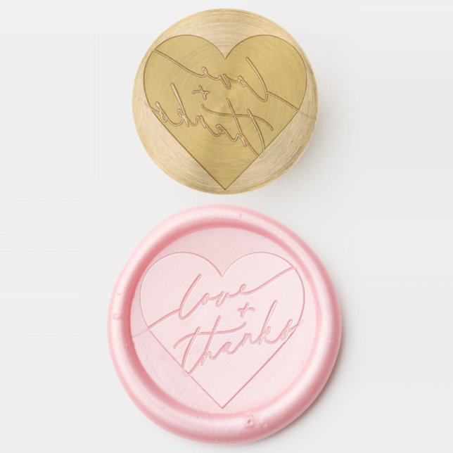 Heart Love and Thanks Wax Seal Stamp (Stamped)
