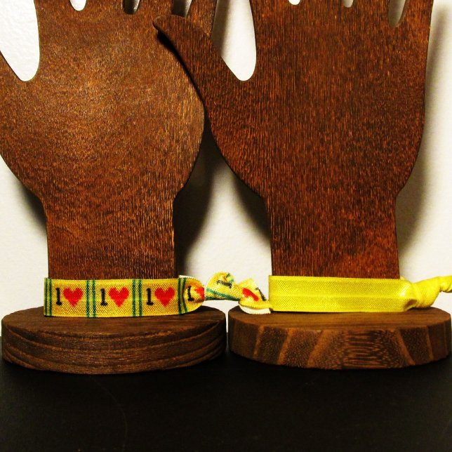 Heart Love Artisan Crochet Print Elastic Wristband Hair Tie (Creator Uploaded)