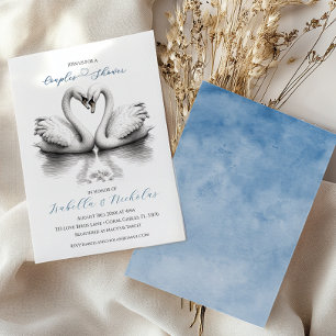 Heart Love Birds Couples Bridal Shower Invitation