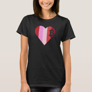 Heart Love Bitcoin Women Girls Men Boys Family Val T-Shirt