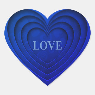 Heart "Love" Bright Blue Heart Sticker