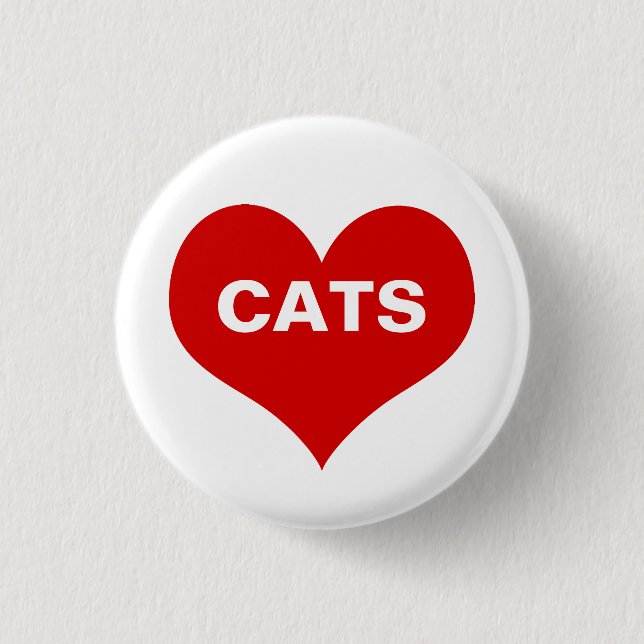 Heart (Love) Cats Button (Front)