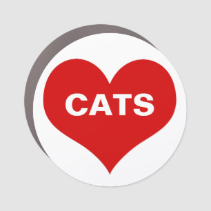 Heart (Love) Cats Car Magnet