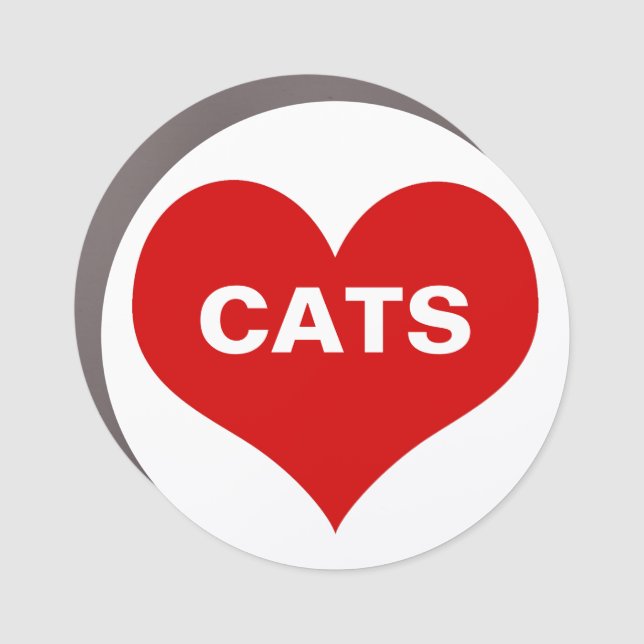 Heart (Love) Cats Car Magnet (Front)