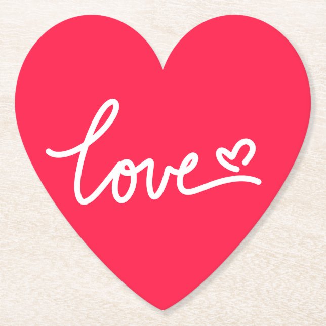 Heart love coaster wedding favours (Front)