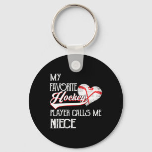 Heart Love Cute Favorite Hockey Player Calls Me Ni Keychain