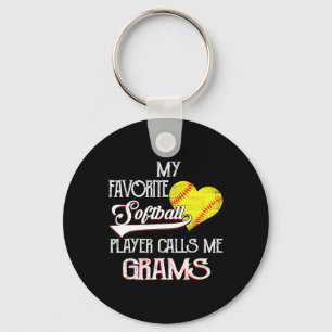 Heart Love Cute Favorite Softll Player Calls Me Gr Keychain