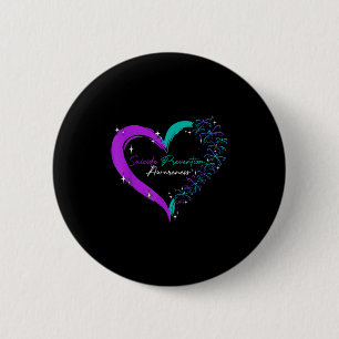 Heart Love Dragonfly Suicide Prevention Awareness  Button