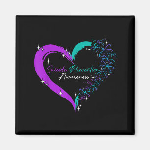 Heart Love Dragonfly Suicide Prevention Awareness Magnet