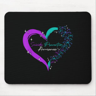 Heart Love Dragonfly Suicide Prevention Awareness Mouse Pad