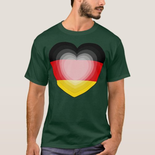 Heart Love Flag of Germany T_Shirt