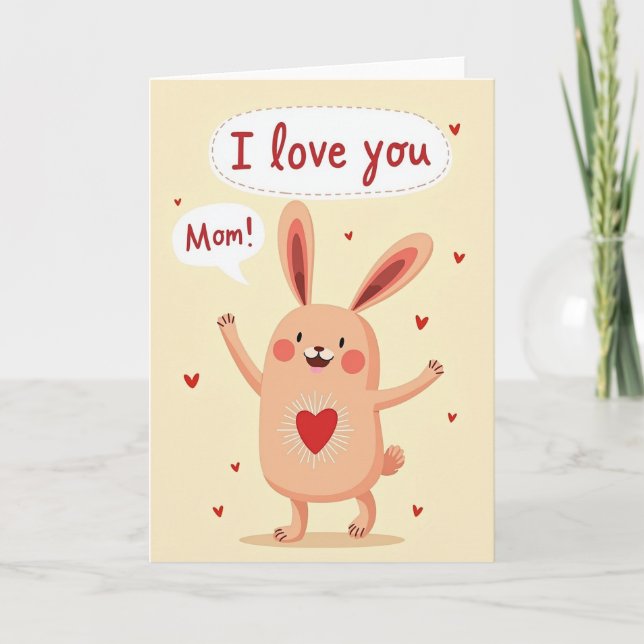 Heart Love For Mom Card (Front)