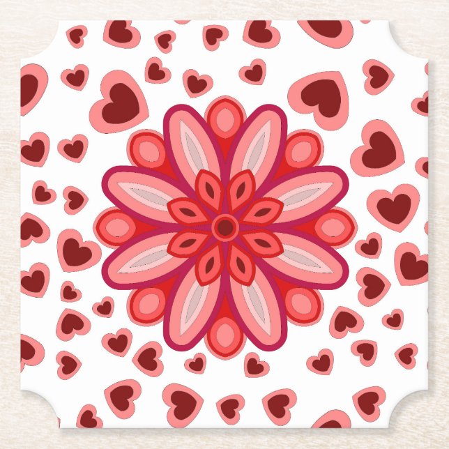 HEART LOVE GIRLFRIEND WIFE ANNIVERSARY GIFT PARTY  PAPER COASTER (Front)