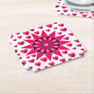 HEART LOVE GIRLFRIEND WIFE ANNIVERSARY GIFT PARTY PAPER COASTER