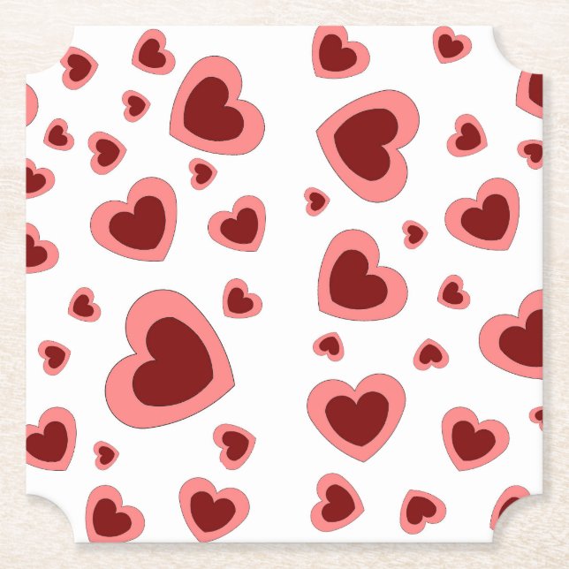 HEART LOVE GIRLFRIEND WIFE ANNIVERSARY GIFT PARTY  PAPER COASTER (Front)