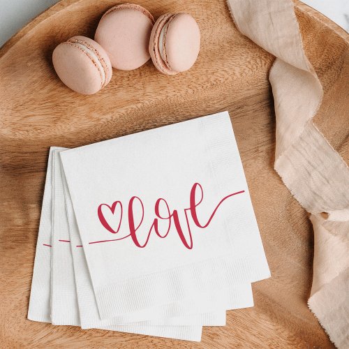 Heart Love Hand Written Napkins