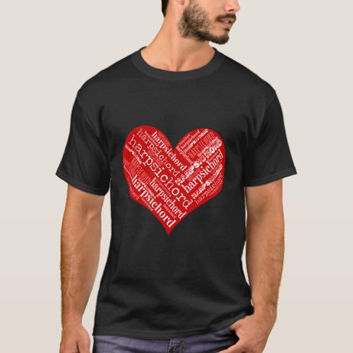 Heart Love Harpsichord T_Shirt