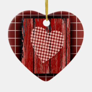 heart love hearts custom personalize Anniversaries Ceramic Ornament
