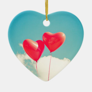 heart love hearts custom personalize Anniversaries Ceramic Ornament