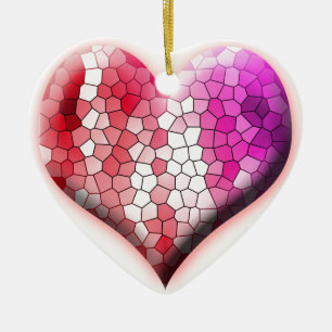 heart love hearts custom personalize Anniversaries Ceramic Ornament