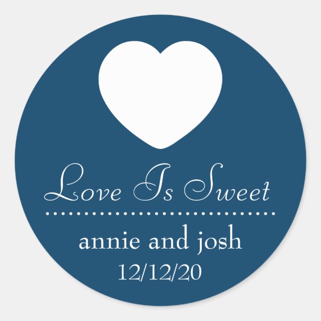 Heart Love Is Sweet Labels (Navy Blue) (Front)