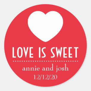 Heart Love Is Sweet Labels (Red)