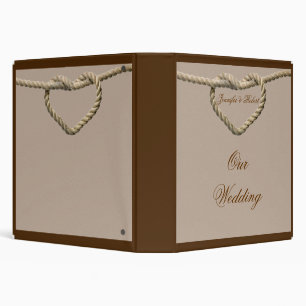 Heart Love Knot Western Wedding Album 3 Ring Binder