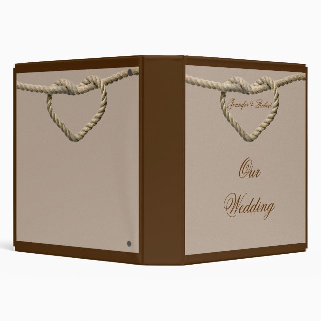 Heart Love Knot Western Wedding Album 3 Ring Binder (Background)