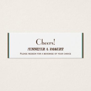 Heart Love Knot Western Wedding Drink Tickets by NoteableExpressions at Zazzle