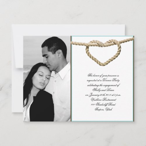 Heart Love Knot Western Wedding Engagement Invites
