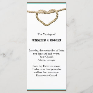 Heart Love Knot Western Wedding Program