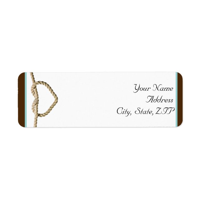 Heart Love Knot Western Wedding Return Address Label (Front)