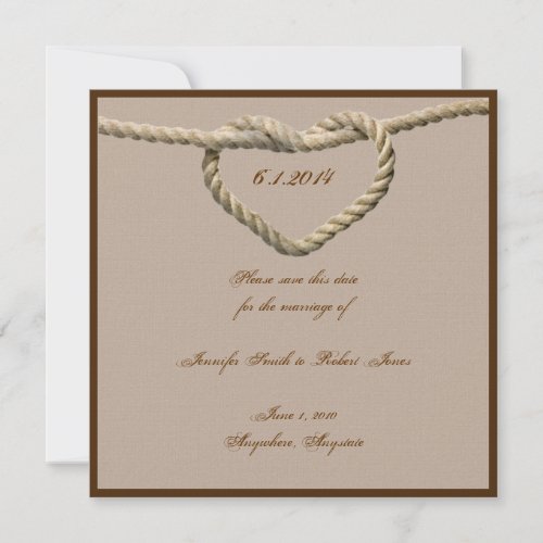 Heart Love Knot Western Wedding Save the Date