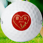 Heart Love Monograms/Initials Year Golf Balls<br><div class="desc">This lovely design features a heart -- with love -- Monograms.   Designed for Valentine's Day,  it could be true any day of the week.   Any design questions or special requests,  just email: charmdesignstudio@rcn.com and we'll be happy to assist.</div>