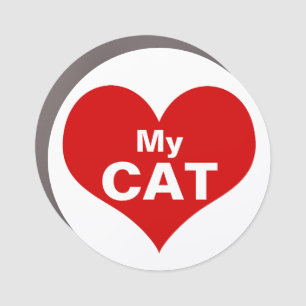 Heart (Love) My Cat Car Magnet
