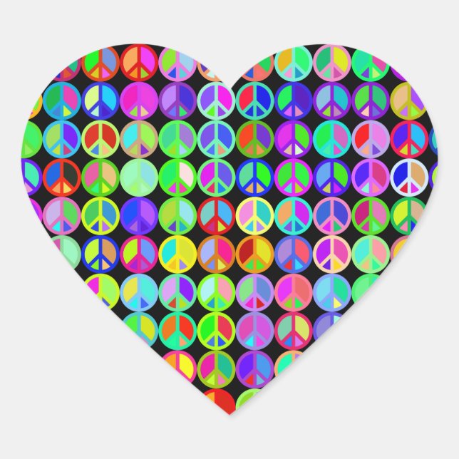 Heart Love Peace Sticker (Front)