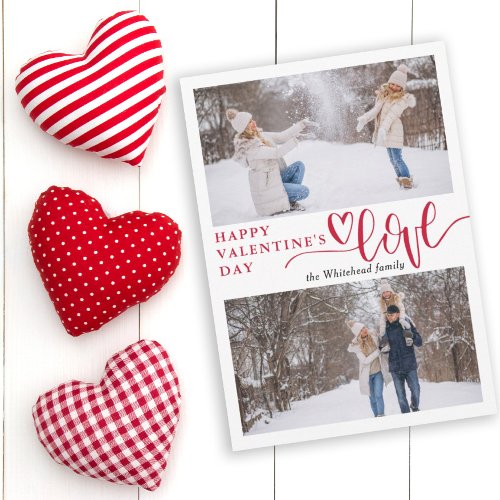 Heart Love Photo Collage Valentines Holiday Card