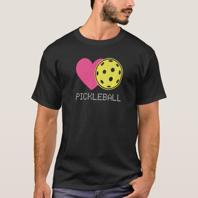 Heart Love Pickleball T-Shirt (Front)