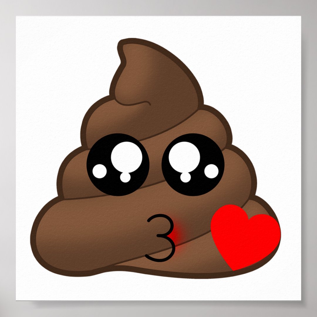 Heart Love Poop Emoji Poster | Zazzle