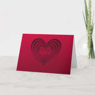 Heart "Love" - Red Holiday Card