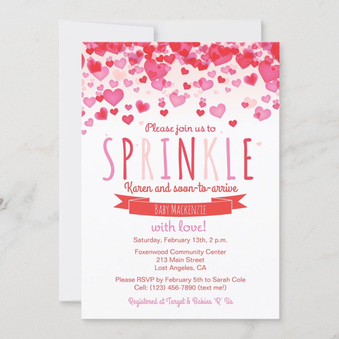 Heart Love Sprinkle Baby Shower Invitation Zazzle