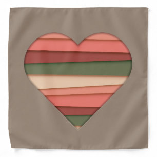 Heart Love Striped Valentine's Day Bandana