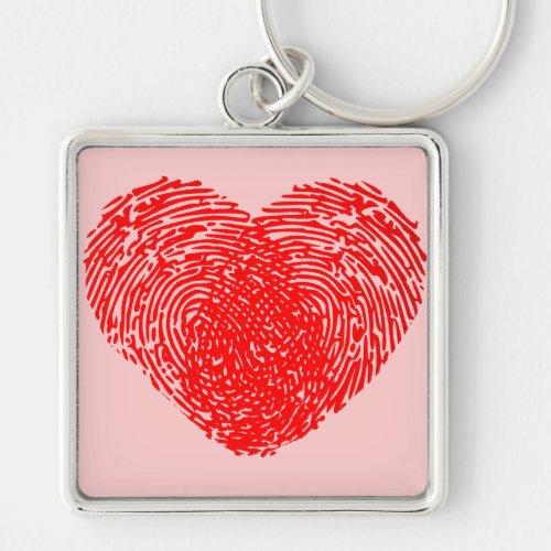 heart love thumbprint graphic art design keychain
