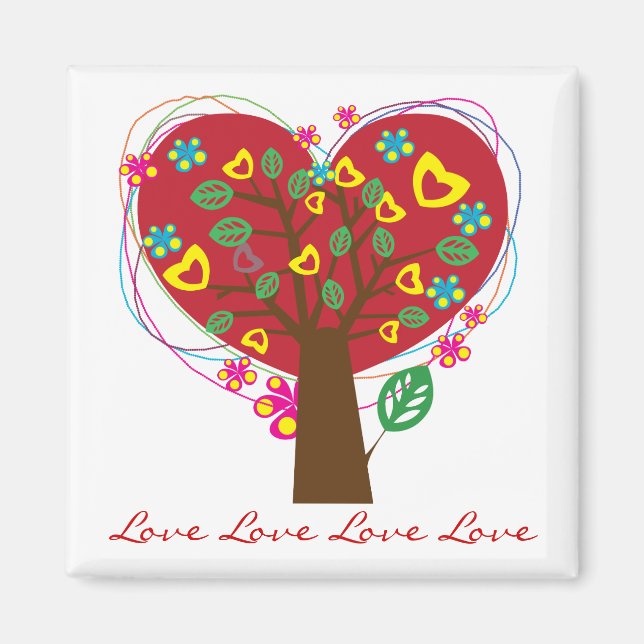 Heart love tree Valentine’s custom magnet (Front)