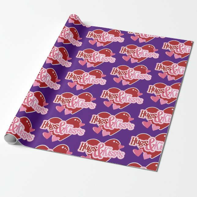 Heart Love Valentine Wrapping Paper (Unrolled)
