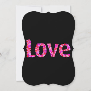 heart love valentines day black wedding invitation