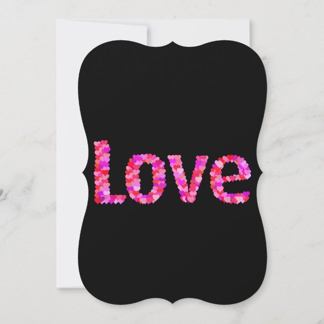 heart love valentines day black wedding invitation (Back)